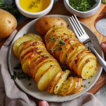 Easy Crispy Sliced Baked Potatoes