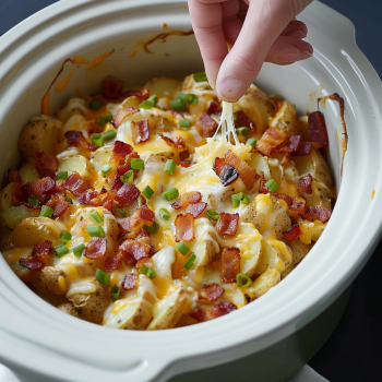 Easy Slow Cooker Cheesy Bacon Ranch Potatoes