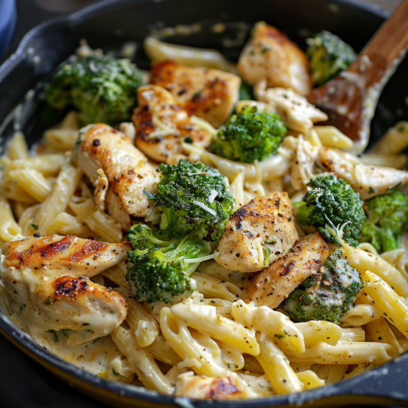 Easy Spicy Cajun Chicken and Broccoli Alfredo