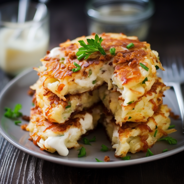 Easy Cream Cheese Stuffed Potato Pancakes