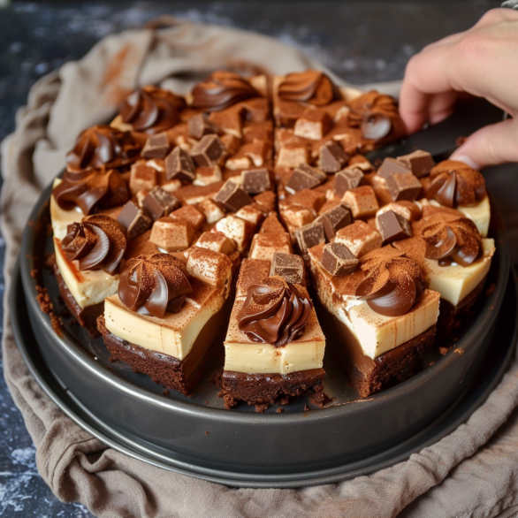 Easy Caramel Chocolate Cheesecake