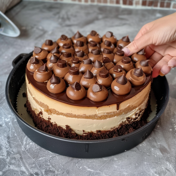 Easy Caramel Chocolate Cheesecake