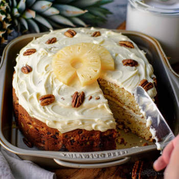 Easy Pineapple Pecan Cake with Cream Cheese Frosting