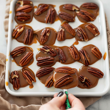 Easy Turtle Candy with Pecans and Caramel