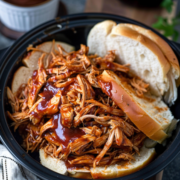 Easy Slow Cooker Pulled BBQ Chicken