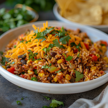 Easy Taco Rice with Queso