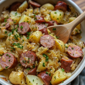 Easy Polish sausage Sauerkraut and potatoes