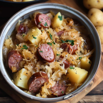 Easy Polish Sausage Sauerkraut and Potatoes