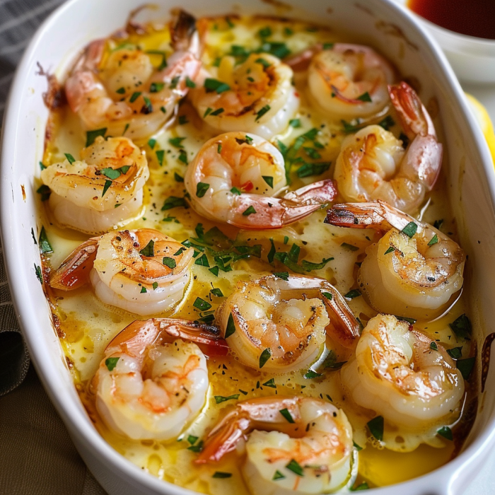 Magic Baked Shrimp in Lemon Butter Sauce