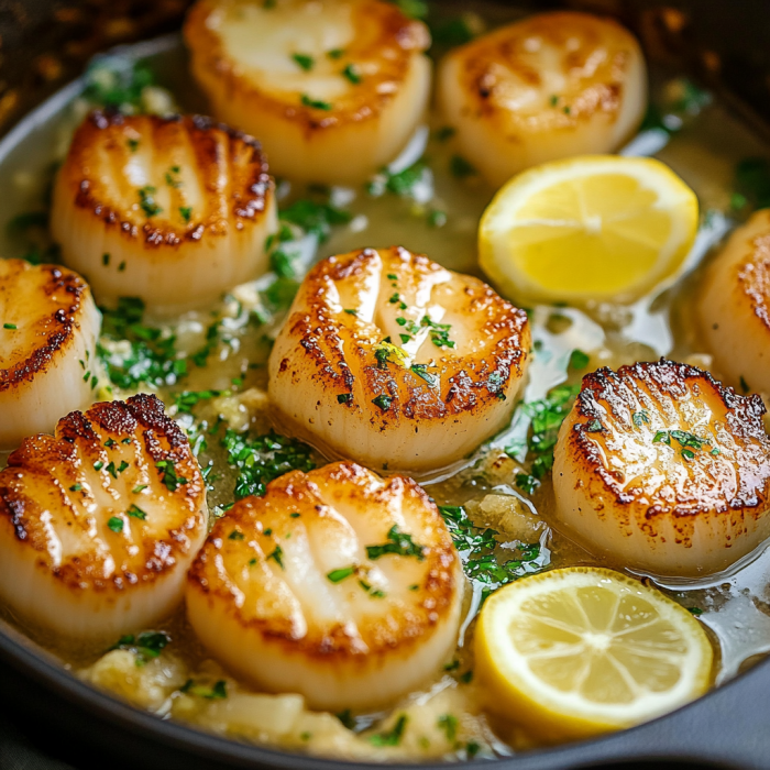 Easy Garlic Lemon Butter Seared Scallops