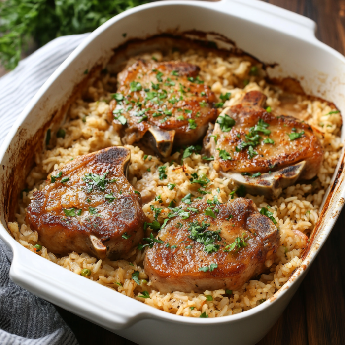 Easy Pork Chops & Rice Casserole