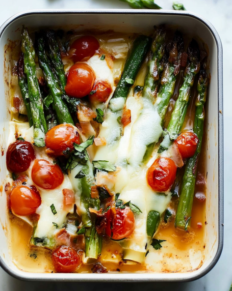 Easy Caprese Roasted Asparagus