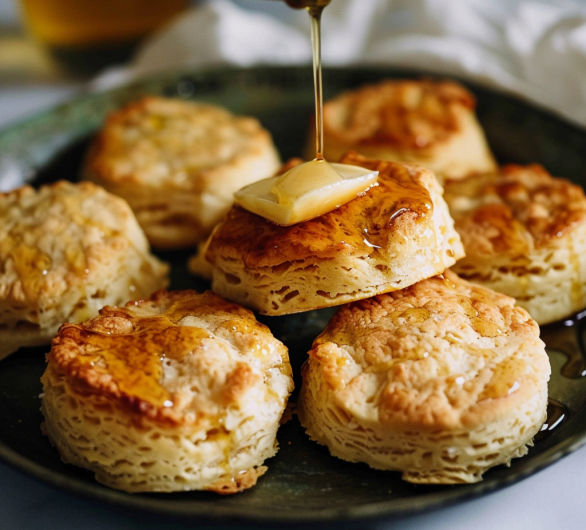 Buttermilk Biscuits Topped With Honey Butter