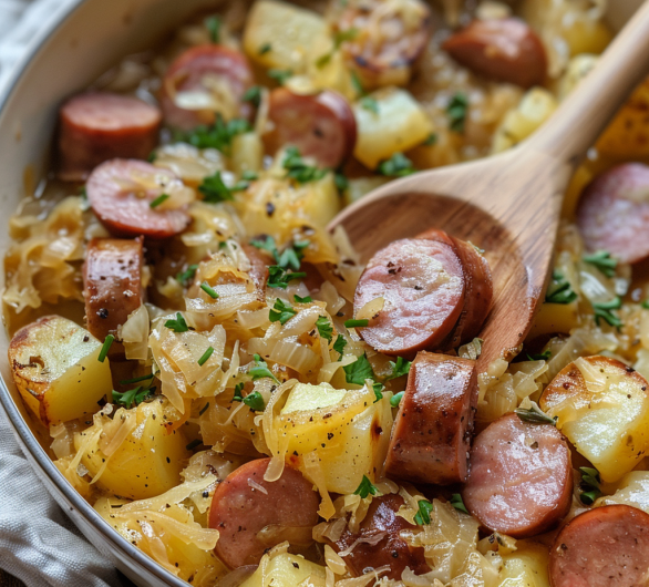 Polish sausage, Sauerkraut and potatoes