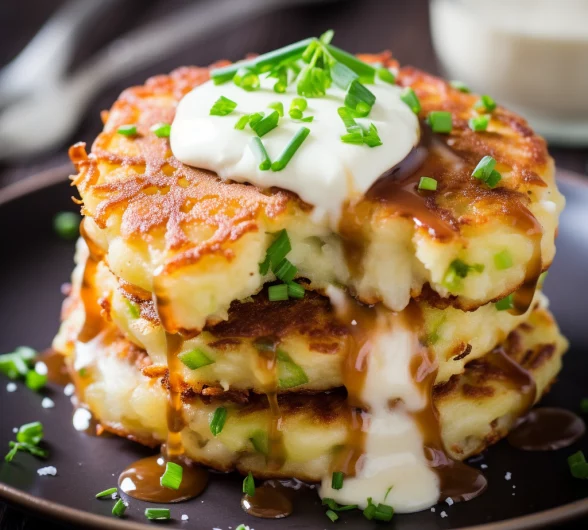 Cream Cheese Stuffed Potato Pancakes