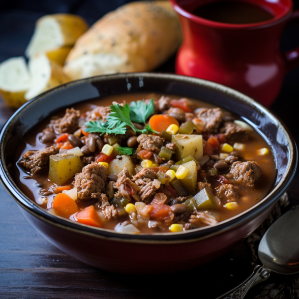 Hearty Crockpot Cowboy Soup - Cuts Food