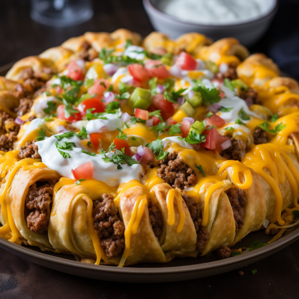 Pillsbury Crescent Roll Taco Bake - Cuts Food