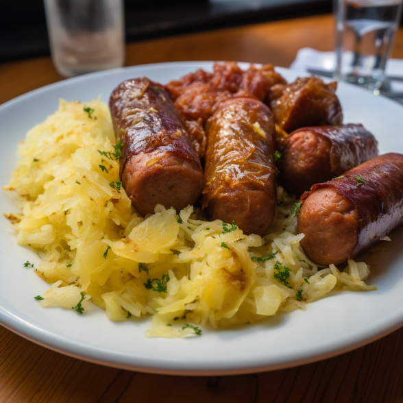 Polish Sausage Sauerkraut And Potatoes Cuts Food 