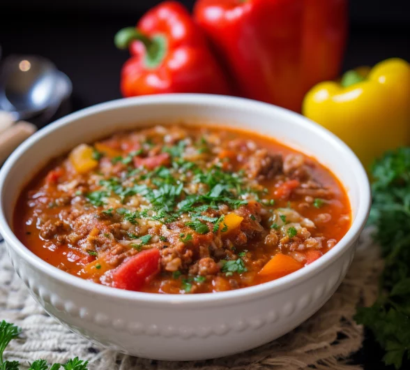 Hearty Stuffed Pepper Soup - A Bowl of Comfort and Flavor!