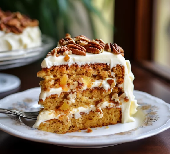 Pineapple Pecan Cake with Cream Cheese Frosting