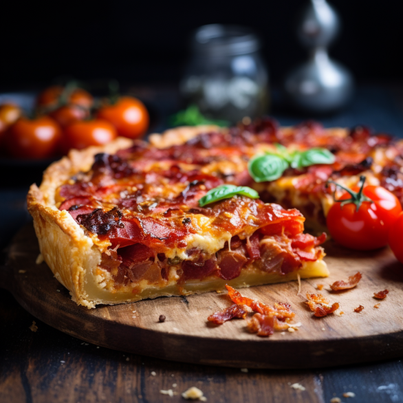 Easy Tomato And Bacon Pie Recipe