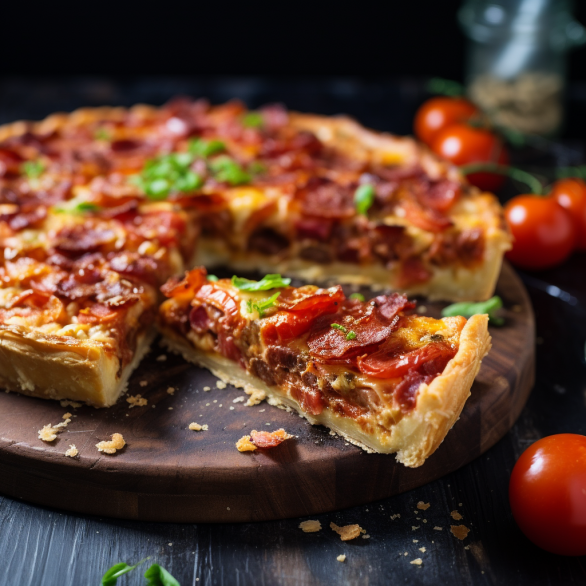 Easy Tomato And Bacon Pie Recipe