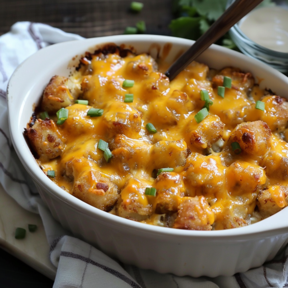 Easy Cheesy Tater Tot Casserole