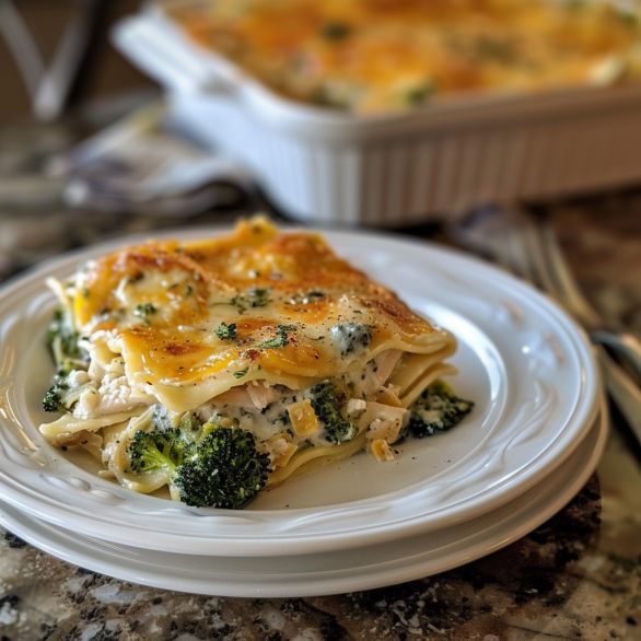 Easy Chicken and Broccoli Lasagna