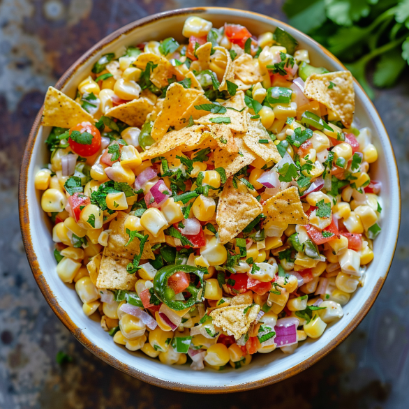 Easy Crunchy Corn Salad with Fritos Chips