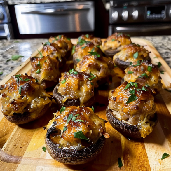 Easy Sausage Stuffed Mushrooms