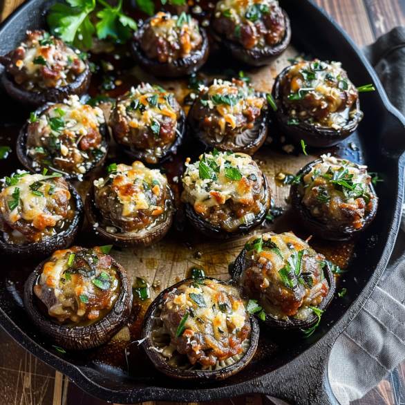 Easy Sausage Stuffed Mushrooms