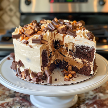 Snickers Poke Cake