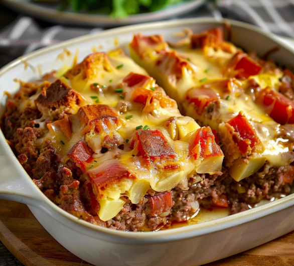 Cowboy Meatloaf and Potato Casserole