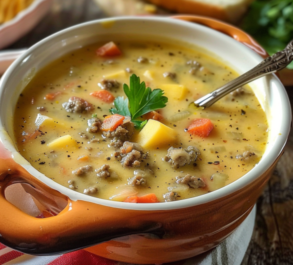 Crockpot Cheeseburger Soup