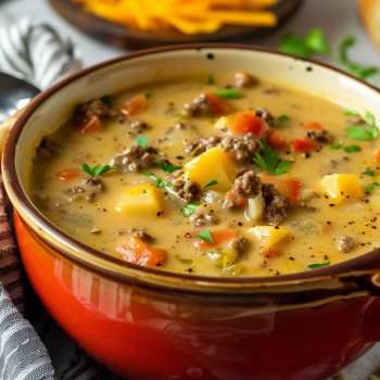 Easy Crockpot Cheeseburger Soup