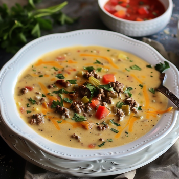 Easy Crockpot Cheeseburger Soup