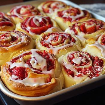 Easy Strawberry Cheesecake Sweet Rolls