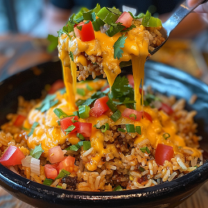 Easy Taco Rice with Queso