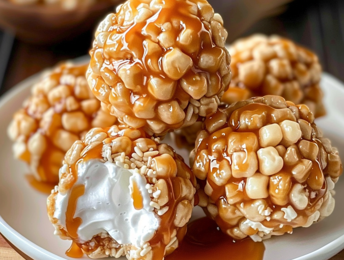 Caramel Marshmallow Rice Krispie Balls