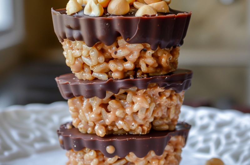 Chocolate Peanut Butter Rice Krispie Cups