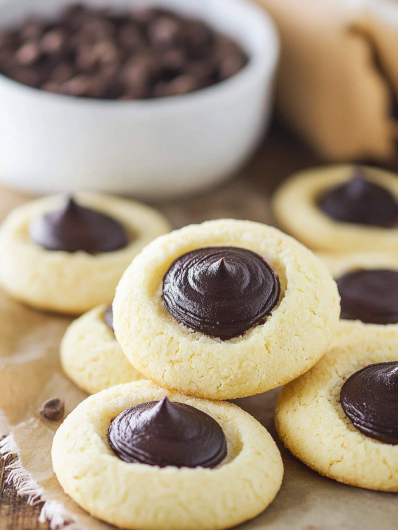 Easy Chocolate Thumbprint Cookies