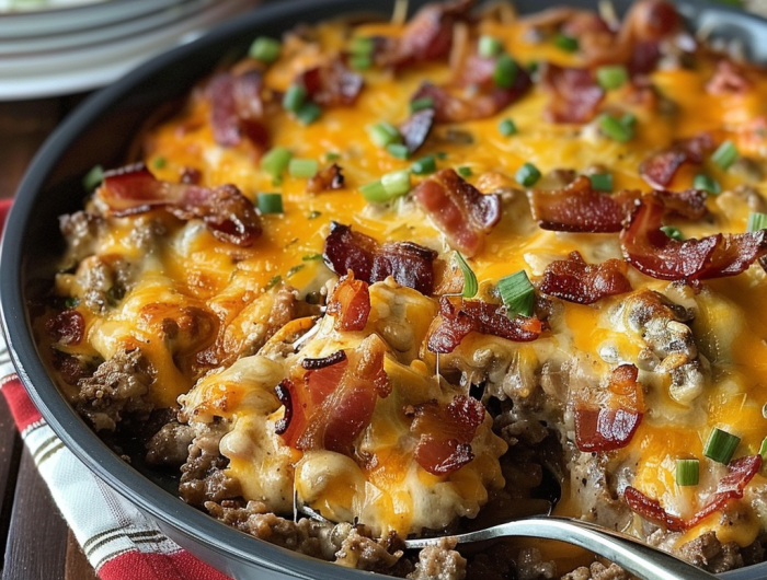 Low-Carb Bacon Cheeseburger Casserole