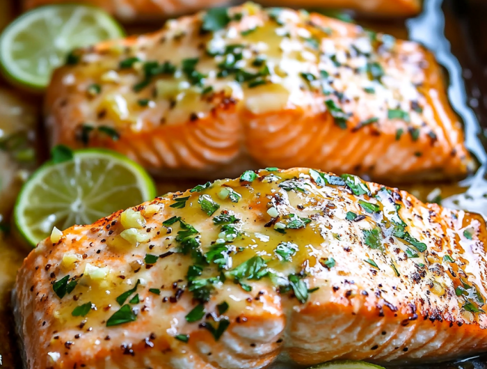 Baked Honey Lime Garlic Butter Salmon