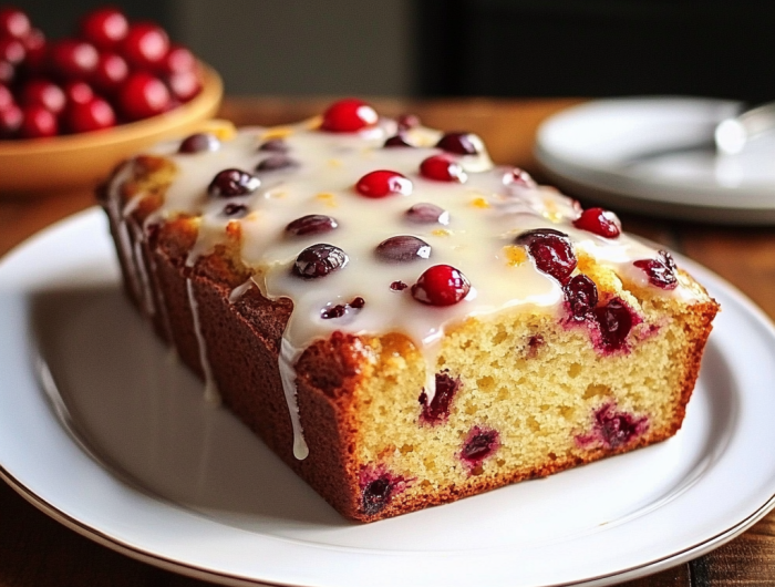 Cranberry Orange Bread with Simple Glaze