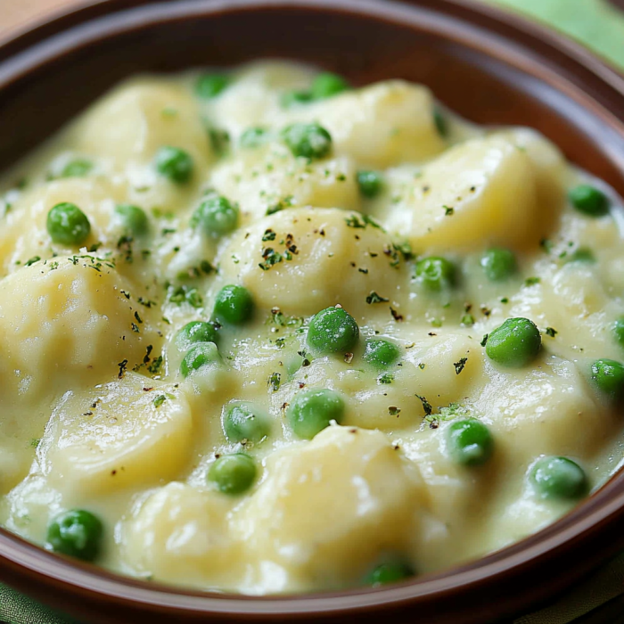 Easy Creamed Potatoes and Peas