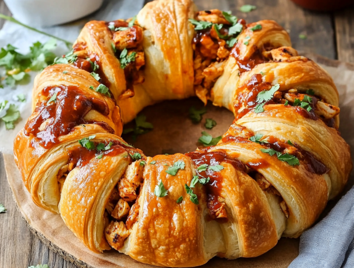 Easy Barbecue Chicken Crescent Roll Ring