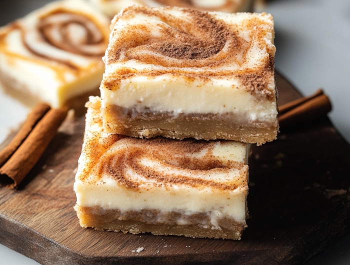 Easy Blender Cinnamon Roll Cheesecake Bars