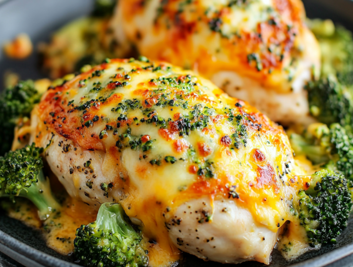 Easy Broccoli Cheddar Stuffed Chicken