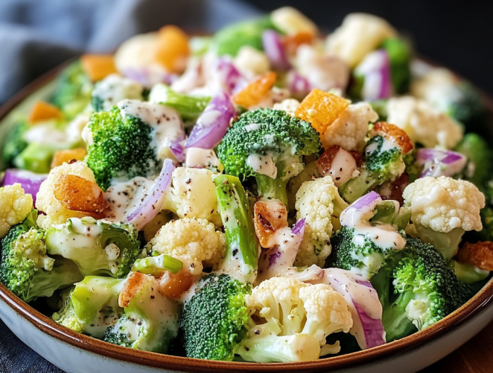 Easy Broccoli and Cauliflower Salad