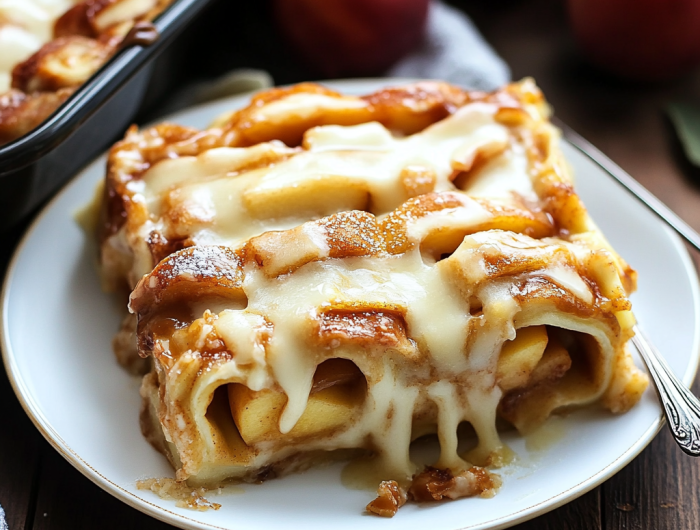 Easy Caramel Apple Cinnamon Roll Lasagna